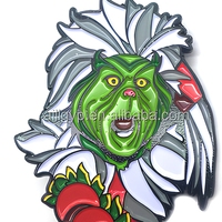 2027 En gros Badges en métal personnalisés pour revers, émail souple et dur, nickelé noir, imprimés UV, motifs fruits, prières, fées, diplôme, tampon