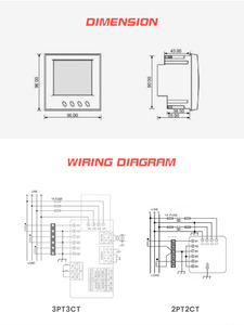 Medidor Digital Trifásico Fineco PM835S 400V AMR con Comunicación Modbus RTU, Precisión de Clase 1.0, Certificado CE, 5A PM835S Digital - Product Image 2