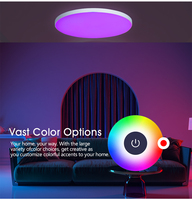 Plafonnier LED RGB ultra-mince 36W pour Bluetooth TUYA réglable CCT acrylique Design moderne interrupteur de télécommande pour la vie