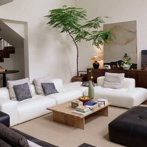 Mesa de Centro de Madera de Fresno de Color Claro/Oscuro, Estilo Artístico Wabi-Sabi, Vintage, Minimalista, para Muebles de Sala de Estar - Product Image 5