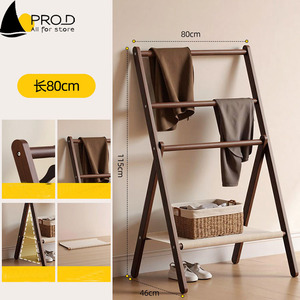 Il Nuovo Appendiabiti da Terra Pieghevole per la Testata del Letto e Riponibile Temporaneamente in Legno di Faggio Semplice - Product Image 4