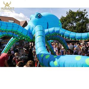 Modèle d'animal marin gonflable pieuvre bleue, décoration personnalisée, costume de marionnette gonflable pieuvre - Product Image 5