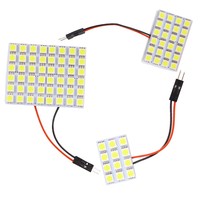 48SMD 5050 Chip T10 Lampe de toit automobile, adaptateurs de festoon, DC 12V, éclairage intérieur de dôme pour voitures, nouvelle génération d'accessoires de panneau LED
