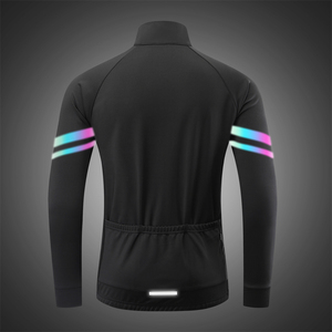 WOSAWE – veste de cyclisme thermique pour <span class=keywords><strong>homme</strong></span>, doublure polaire à manches longues, maillot coupe-vent, vêtements de cyclisme - Product Image 2