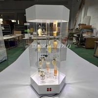 Étagères de présentation en acrylique à 4 niveaux Armoire de rangement transparente avec serrure Vitrine d'exposition de détail Armoire rotative