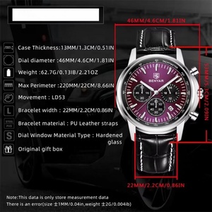 Montre Chronographe Multifonction Homme Tendance en Cuir Étanche Lumineuse avec Affichage du Calendrier, Montre à Quartz Décontractée – Grande Vente - Product Image 6