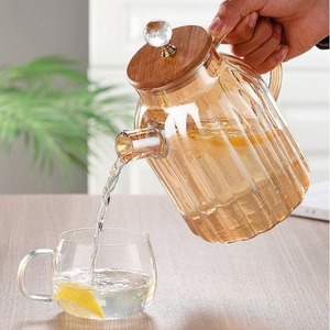 Wholesale Eco-Friendly High Borosilicate Glass Teapot Set Cooling <strong>Kettle</strong> Glass Handle Large Capacity Bamboo Lid Modern Luxury - Product Image 2