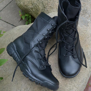 Bottes tactiques en cuir noir DSF37, antidérapantes, pour l'extérieur, toutes saisons - Product Image 5