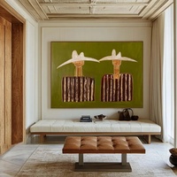 Peinture à l'huile texturée faite à la main, style western moderne, encadrée et personnalisable, pour décoration murale sur toile dans le salon.