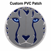 Patch en caoutchouc PVC rond personnalisé, badge animal lion 3D en relief, patch logo personnalisé pour vêtements, sacs à dos, casquettes, accessoires