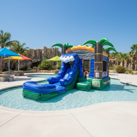 Structure gonflable compacte avec toboggan, petit château gonflable pour enfants, divertissement intérieur/extérieur, PVC de qualité commerciale, capacité 800 kg