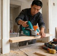 Cepilladora Eléctrica Portátil Power Action para Madera, Máquina de Cepillado para Trabajos de Carpintería, Bricolaje y Uso Industrial