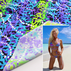 Wingtex Nhà Máy Giá UPF50 + không thấm nước bền vững tái chế 82% <span class=keywords><strong>Polyester</strong></span> 18% spandex in hoa vải cho đồ bơi - Product Image 2