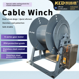 Cabrestante de cable compuesto Diseño de doble tambor Serie K Motor de engranajes Caja de acero inoxidable Bobinado de cable coaxial Cabrestante industrial - Product Image 2
