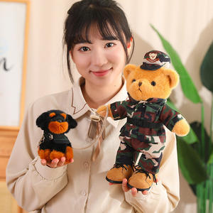 Askeri polis itfaiyeci Logo oyuncak ayı süper yumuşak peluş dolması hayvan uçak şirketi promosyon hediye maskot oyuncak ayı - Product Image 5