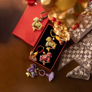 Ciondolo Songjin a forma di piccolo cavallo, realizzato a mano, con ciondolo zodiacale Songjin a forma di cavallo, da appendere a borse e veicoli, con nappa, stile antico - Product Image 2