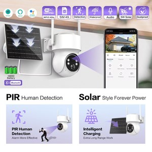 Cámara Domo Solar 4G de Bajo Consumo <span class=keywords><strong>ICSEE</strong></span> 1GK3, 13MP, 110V, Inalámbrica para Exteriores, WiFi, Compensación de Luz de Fondo, IP65 Impermeable, Almacenamiento en la Nube - Product Image 2