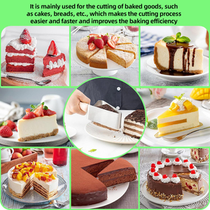 ชุดตัดเค้กสแตนเลสปรับระดับได้พร้อมด้ามจับคู่ มีดตัดเค้กสำหรับงานแต่งงาน งานเลี้ยงพิเศษ และครัว - Product Image 4