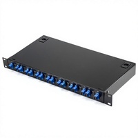 Panel Patch Fiber Optik SC UPC 16 Port Pelat Baja 1U 19 Inch Rackmount Full Load Adapter Terminal Box Adapter Pigtail Garansi 5 Tahun