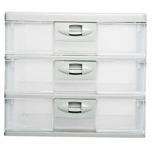 A4 Paper <strong>Storage</strong> Cabinet Multipurpose <strong>Storage</strong> <strong>3</strong> Layers Office Heavy Duty Stackable <strong>Plastic</strong> <strong>Drawers</strong> Organizer Desktop <strong>Storage</strong> - Product Image 1