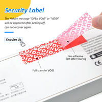 Étiquette de garantie transparente en PET avec transfert complet personnalisé, bleue, anti-effraction, pour enveloppe, autocollants de sécurité anti-effraction