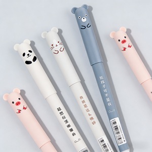 Nouvel Arrivage Stylo Gel Effaçable Bleu à Encre Aqueuse Pointe Aiguille 0,5 mm avec Logo Personnalisé, Capuchon en Plastique <span class=keywords><strong>au</strong></span> Design Mignon et Gomme à Effacer Intégrée pour Étudiants - Product Image 2