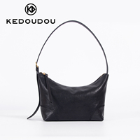 Tas Bahu Kulit Asli Mewah Wanita Tas Hobo Kulit Sapi Lembut Vintage Tas Tangan Mini Tahan Air untuk Perjalanan Sehari-hari