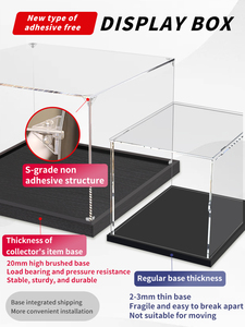 Boîte de rangement et d'affichage en verre réutilisable, de différentes tailles (petite, moyenne, grande), standard minier, assemblée, avec support de carte - Product Image 2