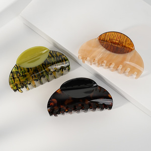 Pinza de pelo de grano de madera Retro de lujo Wjia, accesorios para el cabello de mujer de ácido acético de empalme de alta textura francesa - Product Image 2