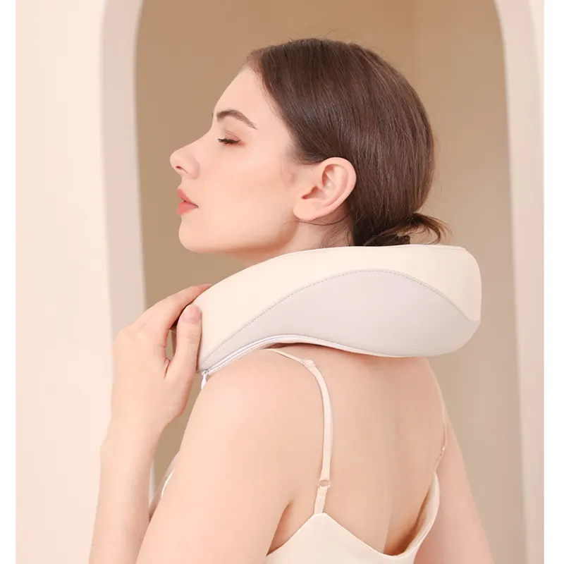 כרית עיסוי בצורת U לישה נייד מגן צוואר כרית עיסוי לעיסוי חוליה צווארית