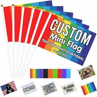 Drapeau à main personnalisé avec logo, bannière à main avec bâton en plastique, drapeau à agiter pour l'extérieur, célébrations, défilés, événements