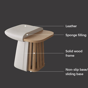 Deri sünger peluş kumaş dışkı yatak odası Dresser Custom Made katı ahşap çerçeve makyaj sandalye taşınabilir giriş otel - Product Image 3