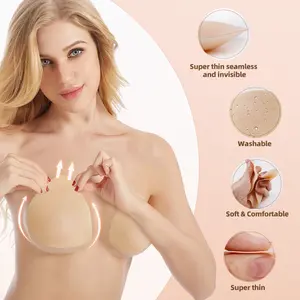 Novelty Push Up Boobs Silicone Nipple Cover Triangle Shape Invisible Washable Reusable Safe Adhesive Nipple Covers