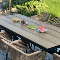 Ensemble table et chaises portables en alliage d'aluminium, style moderne et minimaliste, pour cour extérieure, villa, jardin ouvert, terrasse de loisirs