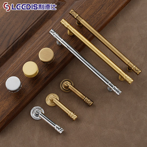 LCCDIS French Style Furniture Handle Brass Bar Drawer Wardrobe Door Knob Durable Solid Wood Cabinet Pulls - Product Image 1