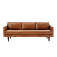 Ensemble de canapés en cuir Chesterfield, meubles de salon rétro personnalisés