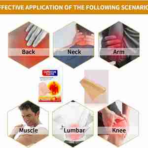 24 Patchs Chauffants au Capsaïcine (7,09 * 4,72 po), Pansements Chauffants Poréux au Capsicum - Product Image 5