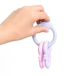 새로운 도착 아기 항목 100% 식품 학년 실리콘 Teether BPA 무료 아기 Teether 부드러운 감각 장난감 젖니