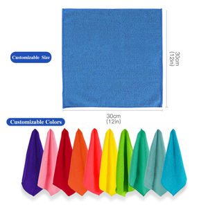 Colorful Medium Customization Logo Square Solid Color <b>Microfiber</b> <b>Towel</b> Absorbent Quick Dry Kitchen Glasses - Product Image 3