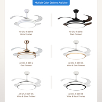 Ventilateur de plafond LED moderne rétractable de 42 pouces avec lumière et télécommande, idéal pour la maison et la chambre à coucher