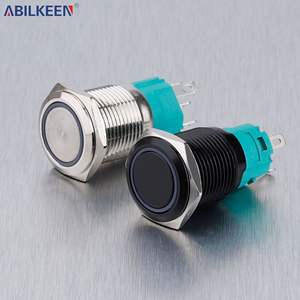 <span class=keywords><strong>Interrupteur</strong></span> à bouton-poussoir momentané à réponse rapide <span class=keywords><strong>12V</strong></span> 16mm IP65 pour la connexion électrique de systèmes d'automatisation de machines industrielles - Product Image 6