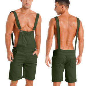 Men's Black <strong>Short</strong> Overalls Fashion <strong>Denim</strong> Jumpsuit <strong>Dungarees</strong> Casual Summer <strong>Denim</strong> <strong>Short</strong> Pants - Product Image 2