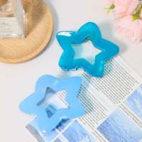 Pince à cheveux creuse de 8 cm, esthétique étoilée, en résine brillante effet gelée cristalline, à maintien plat, confortable, en plastique incassable, accessoire de fête