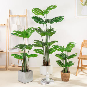 พืชเทียมในกระถางต้นปาล์มเขตร้อนที่มีใบสีเขียวลำต้นพืชชีสเทียมสำหรับห้องน้ำในบ้าน - Product Image 5