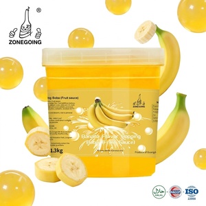 Service OEM Certifié HALAL Perles de boba éclatantes saveur <span class=keywords><strong>banane</strong></span> non laitières 1,3 kg Prix usine de gros pour Bubble Tea - Product Image 1
