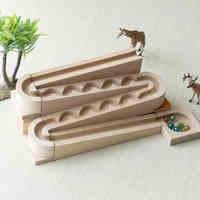 Marbre en bois course course marbre machine enroulement piste ensemble boule en bois course jouets labyrinthe cadeau pour enfants rouleau marbre piste