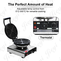 Gaufrier professionnel en acier inoxydable à quatre cœurs avec contrôle de température et de temps à double bouton pour boulangerie et café