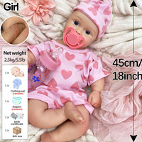 Poupée Reborn en Silicone Platine de 18 pouces, Corps Entier, avec Bouche Ouverte Réaliste, Yeux Scintillants, Peau Veinée, Jouets Interactifs pour Enfants OEM/ODM