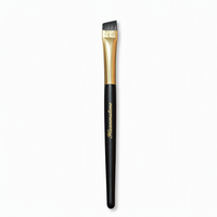 Pinceau Anglé Professionnel Vegan Synthétique Taklon pour Eyeliner, Correcteur et Sourcils, Manche Mat Doré en Aluminium, Approuvé PETA, Personnalisable