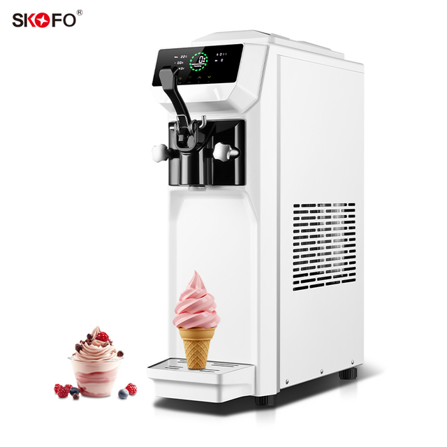 Electric Ice Cream Display Freezer Automatic Commercial Stainless Steel 220V Air-Cooling Ice Cream Machine Maker 12-14L/H